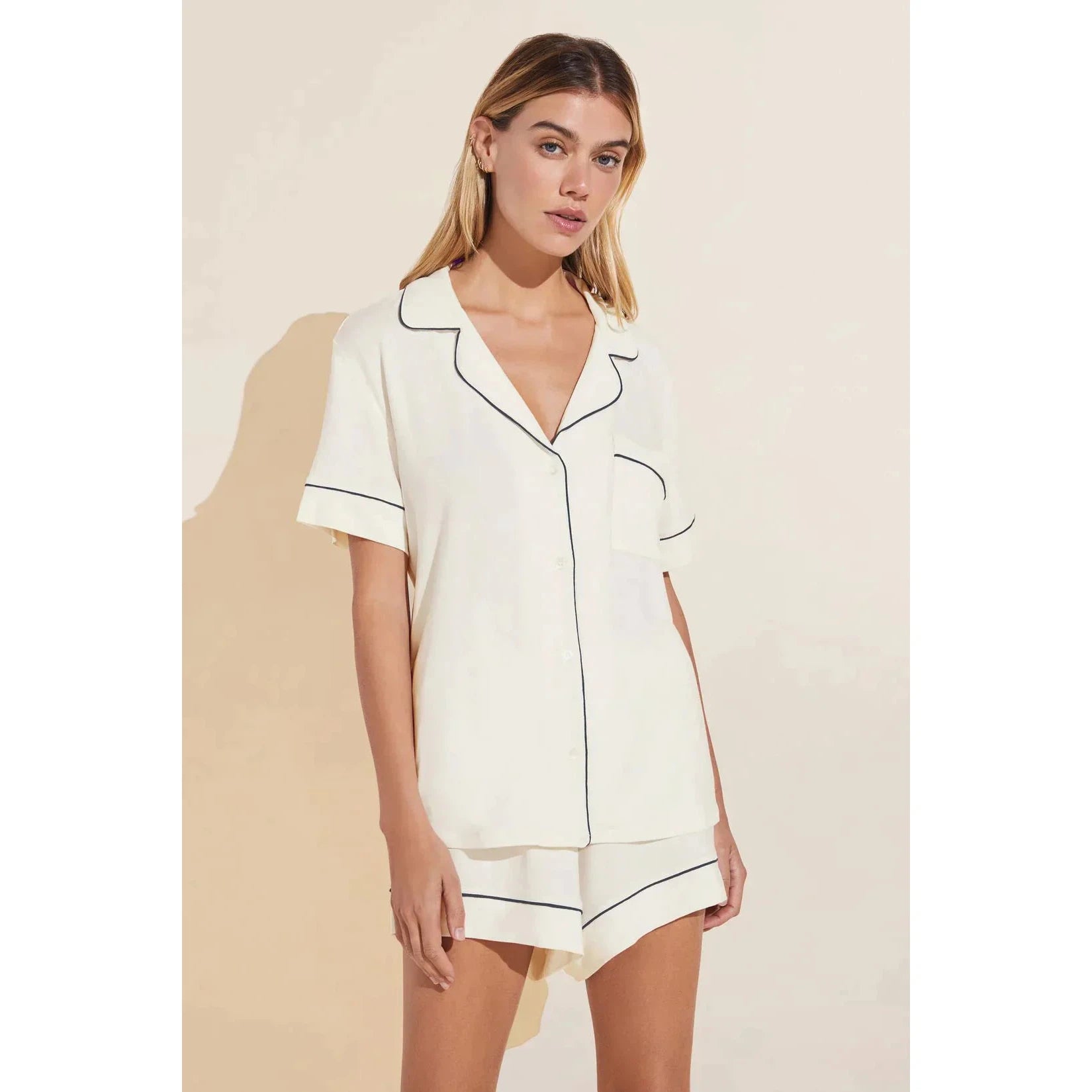 Gisele - The Relaxed Short PJ Set-eberjey-1000 Palms