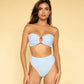 Peri Micro Gingham Tori Ties Bandeau Bikini Top-montce-1000 Palms