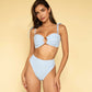 Peri Micro Gingham Tori Ties Bandeau Bikini Top-montce-1000 Palms