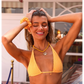 Orange Cream Classic Tie Halter-Kulani Kinis-1000 Palms