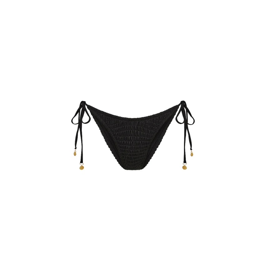 Twilight Black Dipped Cheeky Tie Bottoms-Kulani Kinis-1000 Palms