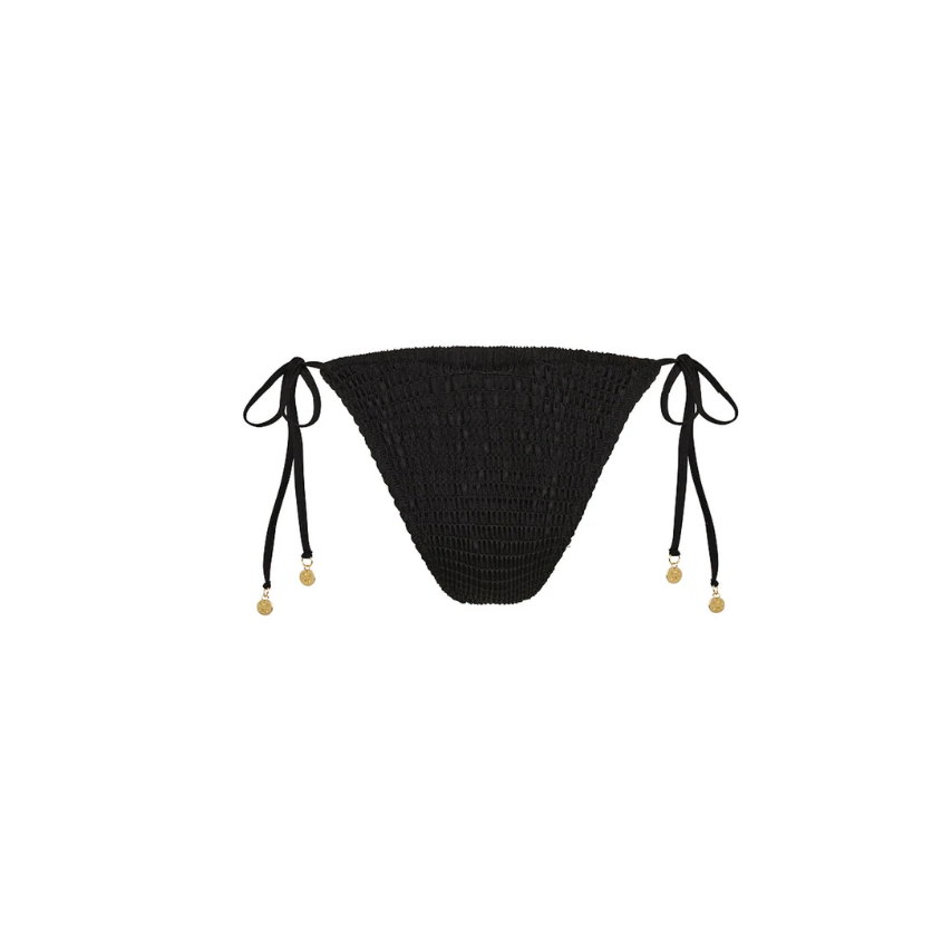 Twilight Black Dipped Cheeky Tie Bottoms-Kulani Kinis-1000 Palms