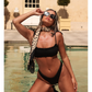 Twilight Black Shirred Crop Tie Bikini-Kulani Kinis-1000 Palms