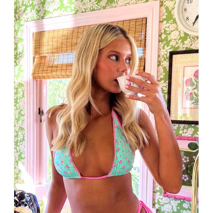 Mint Macaron Halter Bikini Top-Kulani Kinis-1000 Palms