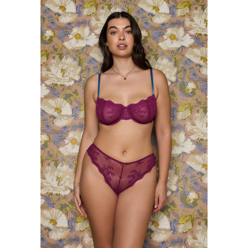 Odette Floral Lace Knicker-Dora Larsen-1000 Palms