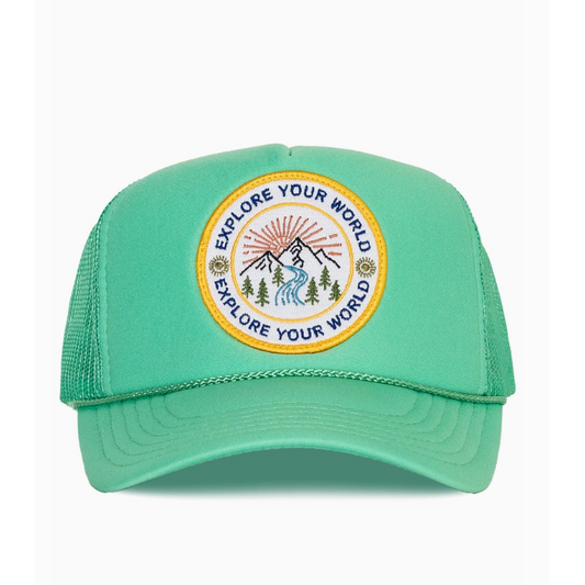 Explore Tour World Trucker Hat-Friday Feelin-1000 Palms