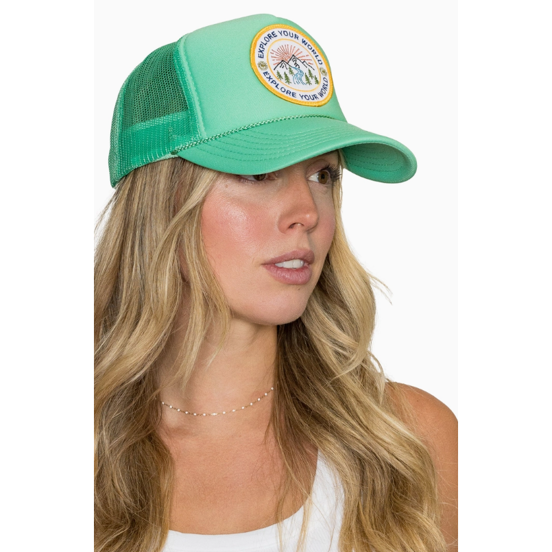 Explore Tour World Trucker Hat-Friday Feelin-1000 Palms