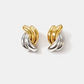 Two tone twisted earrings-Bizou-1000 Palms