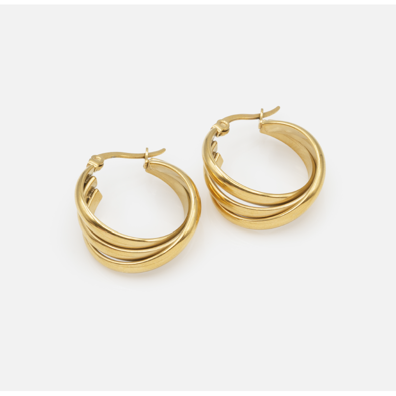 Intertwined Gold Hoops-Bizou-1000 Palms