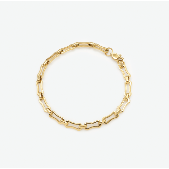 Golden Chain link Bracelet-Bizou-1000 Palms