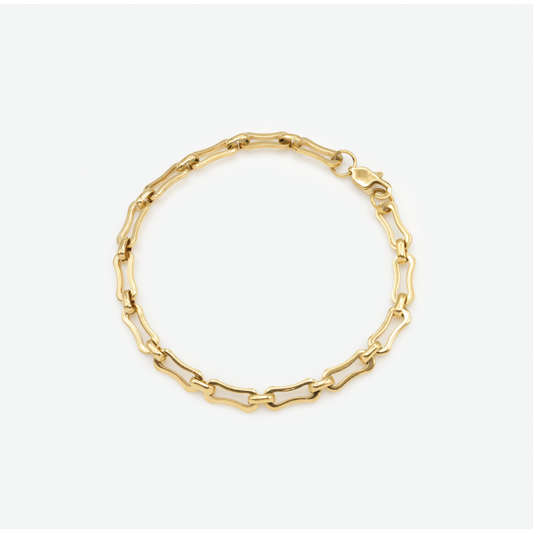 Golden Chain link Bracelet-Bizou-1000 Palms