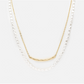 Gold and Pearl stacked necklace-Bizou-1000 Palms