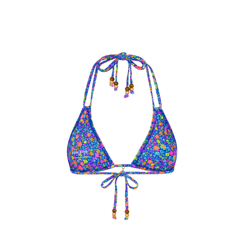Electric Bloom Halter Bikini Top-Kulani Kinis-1000 Palms