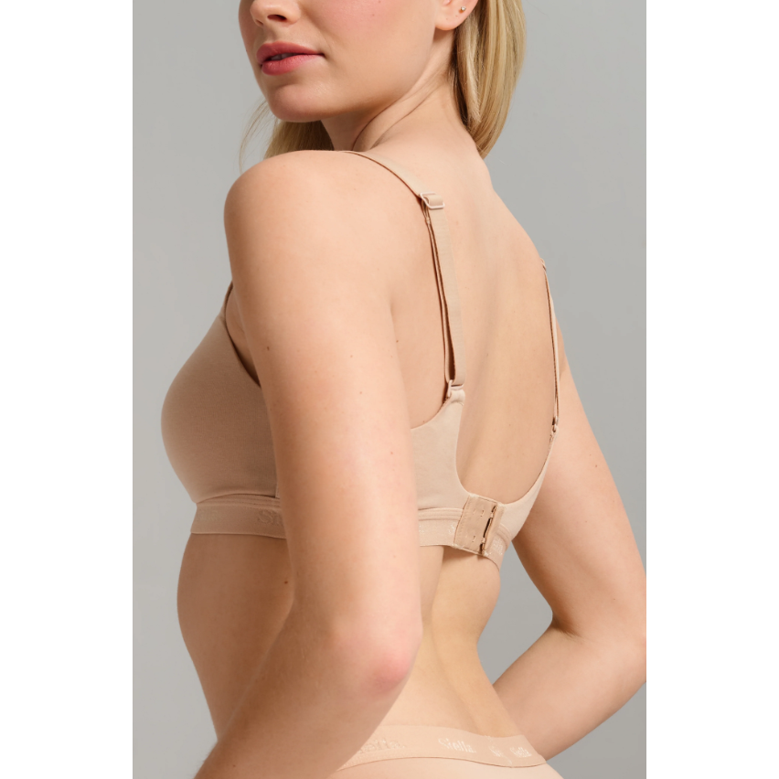 Cotton V Neck Bra-Siella-1000 Palms