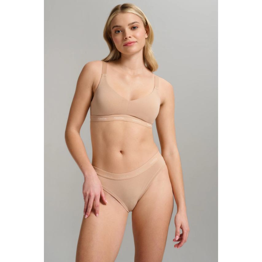 Cotton V Neck Bra-Siella-1000 Palms