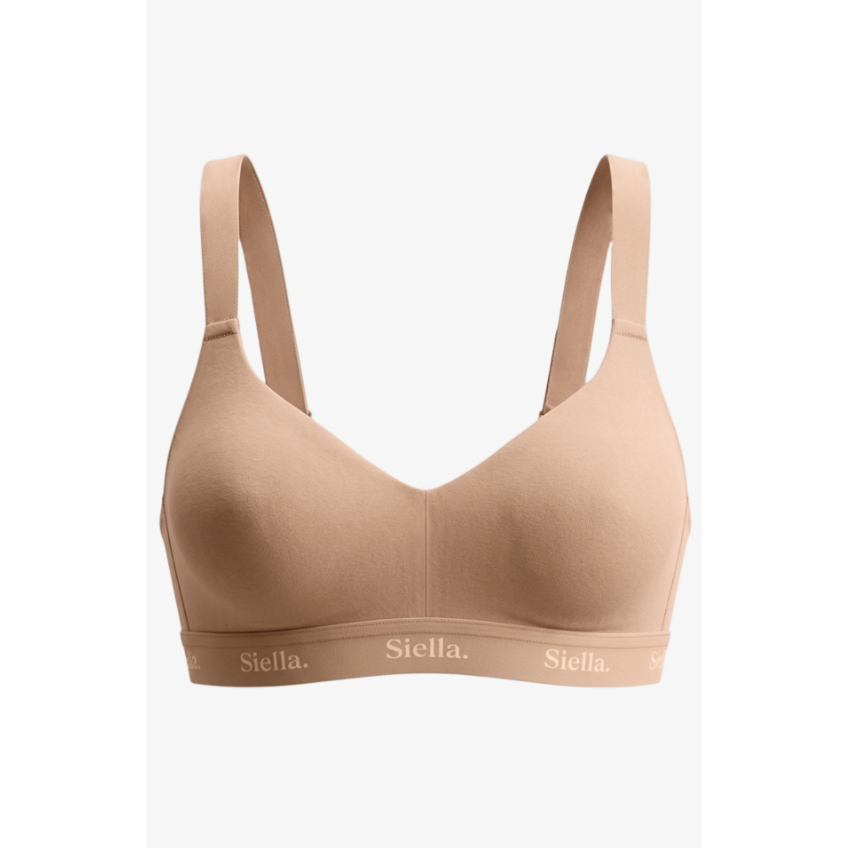 Cotton V Neck Bra-Siella-1000 Palms
