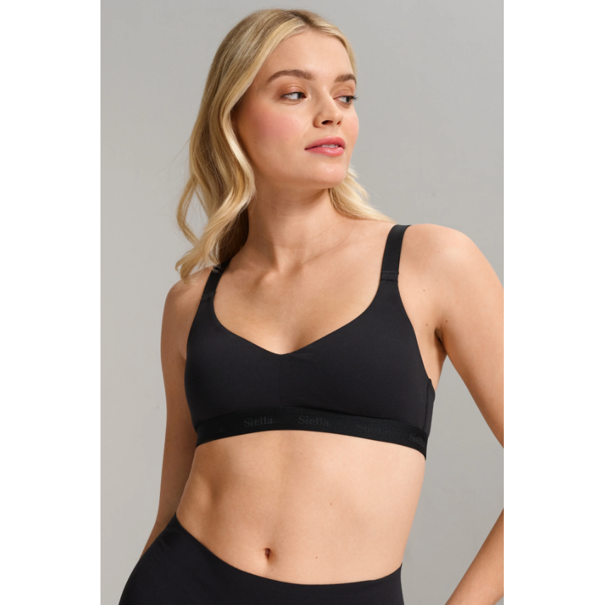 Cotton V Neck Bra-Siella-1000 Palms
