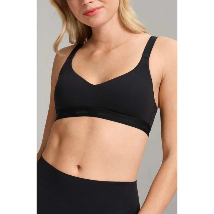 Cotton V Neck Bra-Siella-1000 Palms