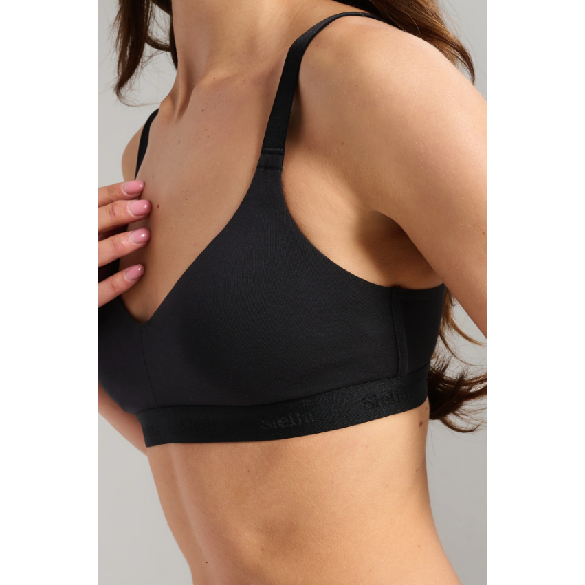 Cotton V Neck Bra-Siella-1000 Palms
