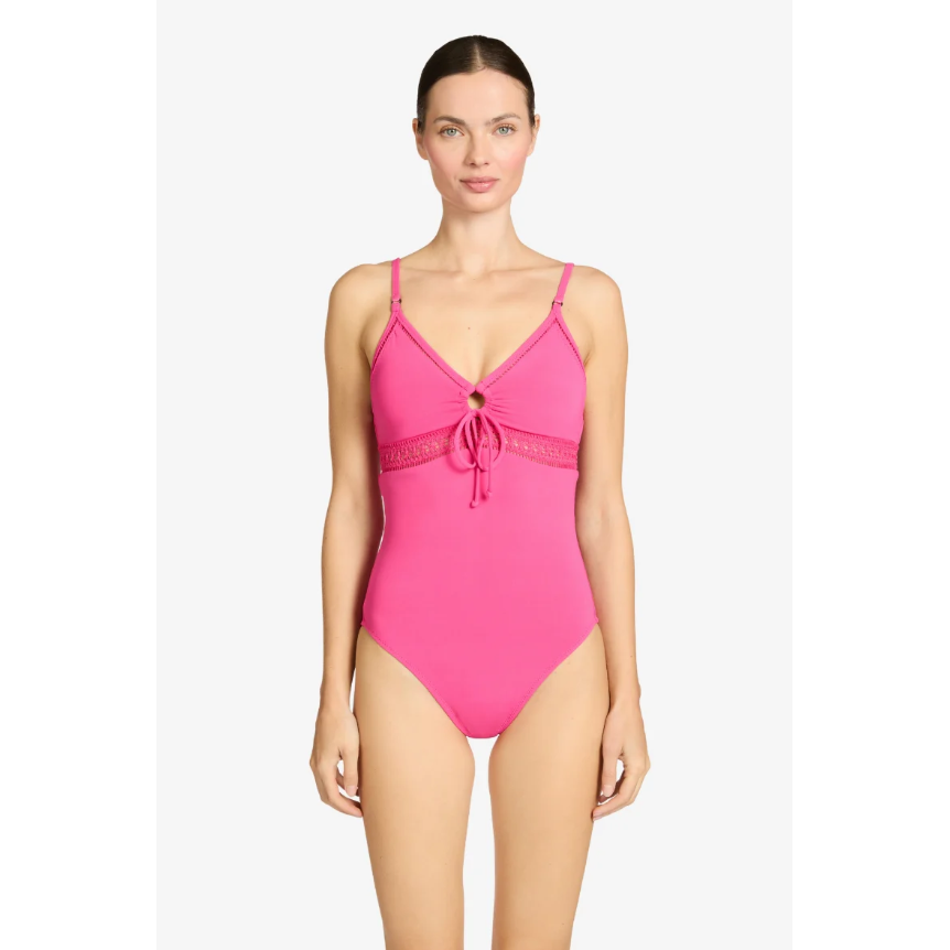 Isabelle Keyhole One Piece Strawberry-Robin Piccone-1000 Palms