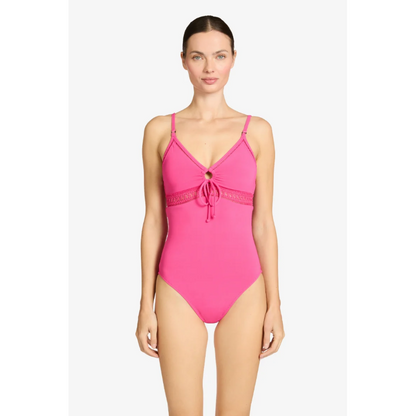 Isabelle Keyhole One Piece Strawberry-Robin Piccone-1000 Palms