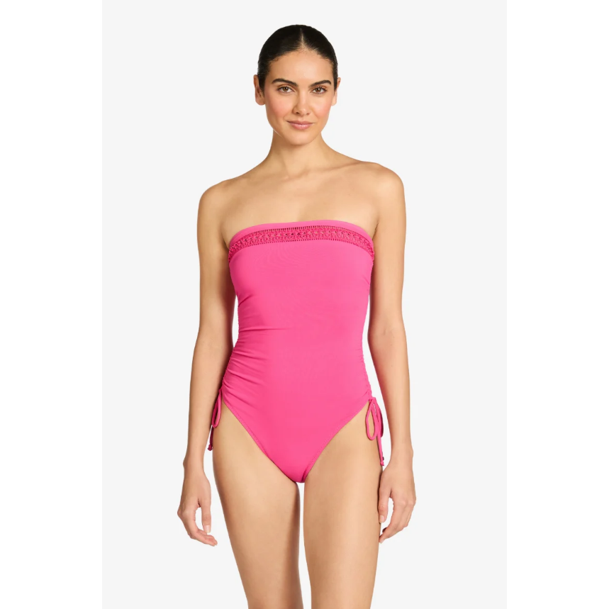 Isabelle Bandeau One Piece Strawberry-Robin Piccone-1000 Palms