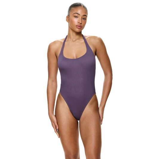 Aubergine Halter One Piece