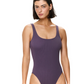 Aubergine Round Neck One Piece
