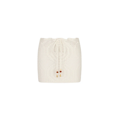 Whipped White Crochet Mini Skirt-Kulani Kinis-1000 Palms