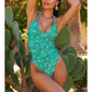 Emerald Aura Halter One Piece-Kulani Kinis-1000 Palms