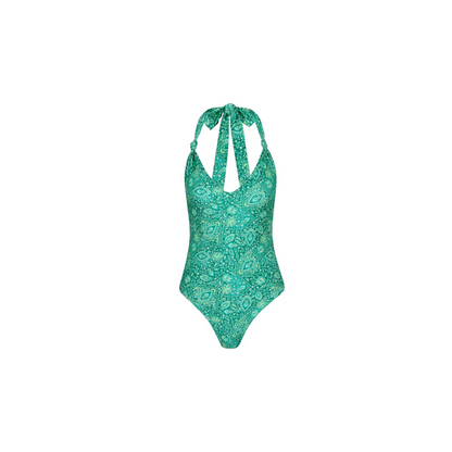Emerald Aura Halter One Piece-Kulani Kinis-1000 Palms