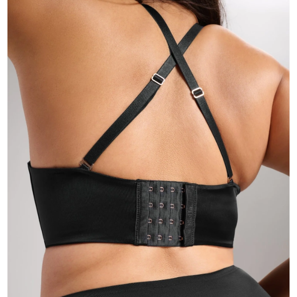 Black Smooth Satin Strapless Bustier-1000 Palms Boutique-1000 Palms