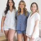 Navy Gingham Collared Short Set