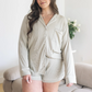 Khaki Collared Short Set