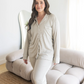 Khaki Ladies Collared Set