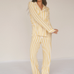 Lemon Stripe Ladies Collared set