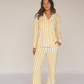 Lemon Stripe Ladies Collared set