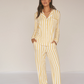 Lemon Stripe Ladies Collared set