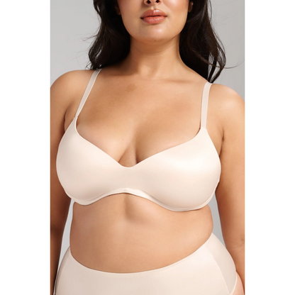 Champagne Smooth Satin Luxe Lift Bra-Siella-1000 Palms