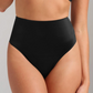 Black Smooth Satin Thong