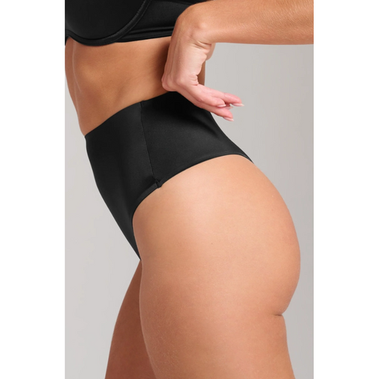 Black Smooth Satin Thong-Siella-1000 Palms