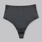 Black Smooth Satin Thong