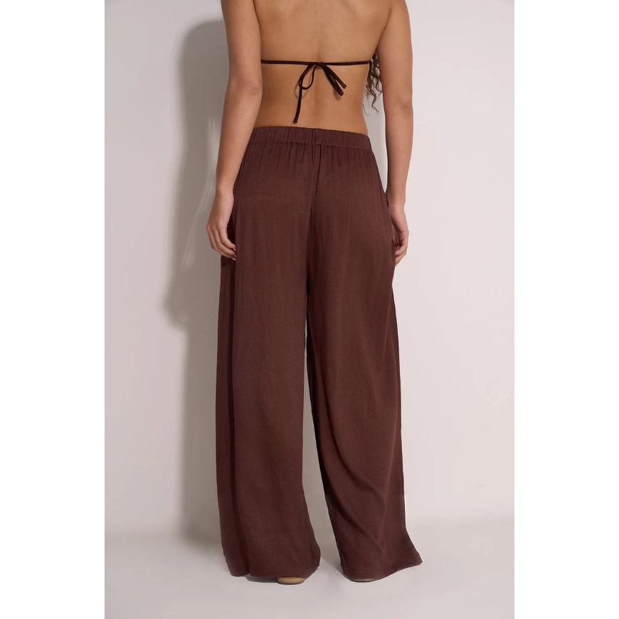 Night Brown Wide Leg Pant-Beach Life-1000 Palms