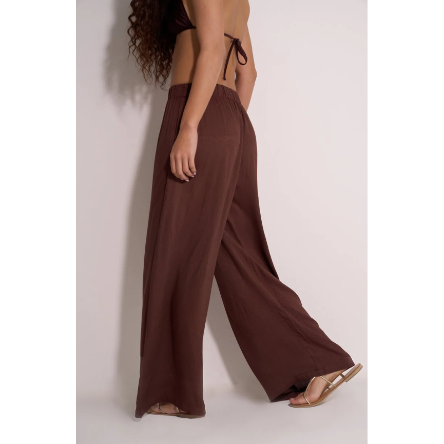 Night Brown Wide Leg Pant-Beach Life-1000 Palms