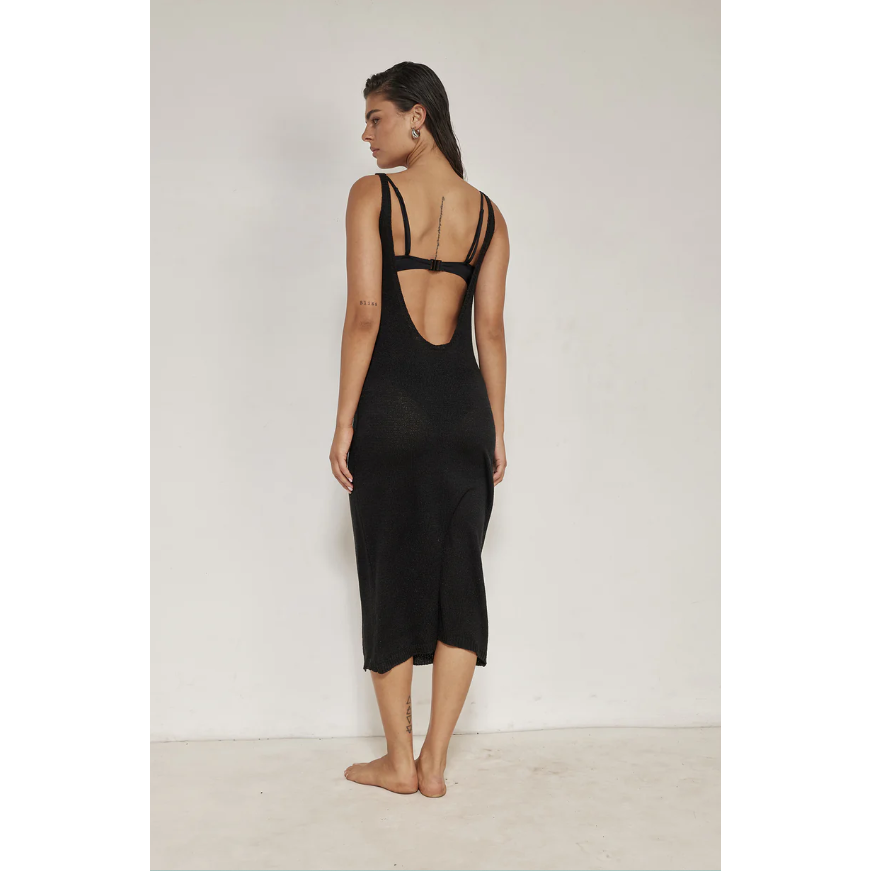 Naama Crochet Dress Cover-Up Black-Beach Life-1000 Palms