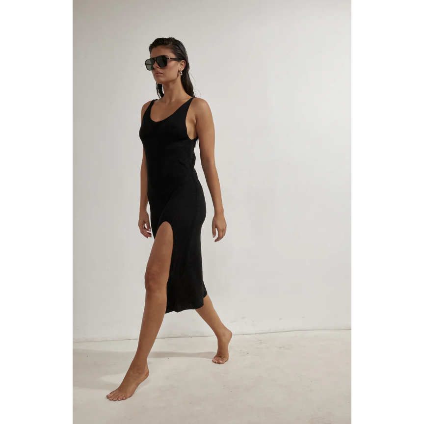 Naama Crochet Dress Cover-Up Black-Beach Life-1000 Palms