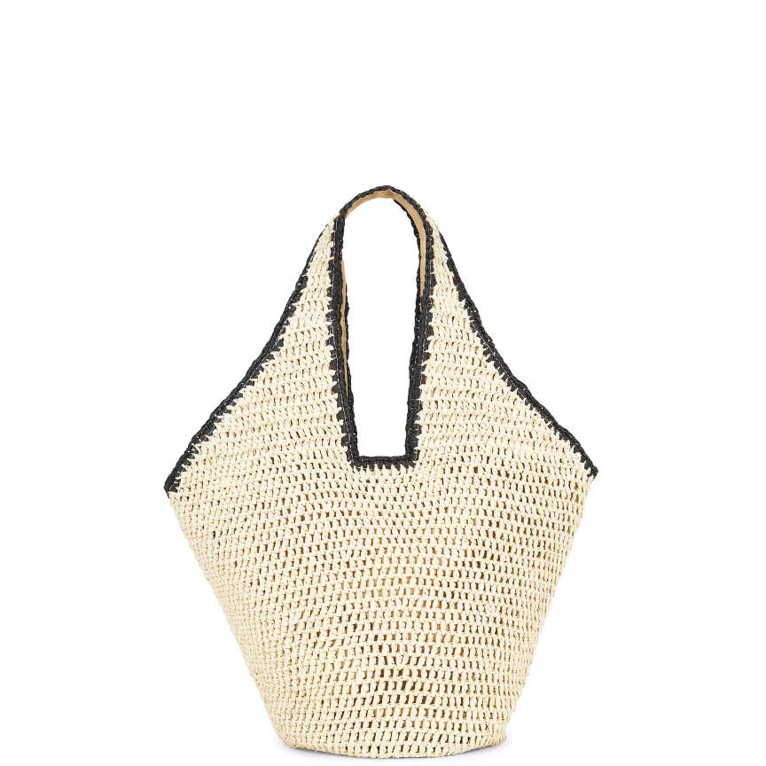 Kayla Natural and Black Tote-Nikki Beach-1000 Palms
