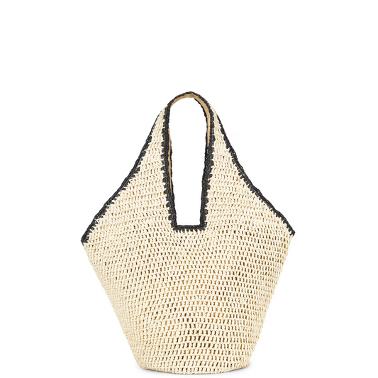 Kayla Natural and Black Tote-Nikki Beach-1000 Palms