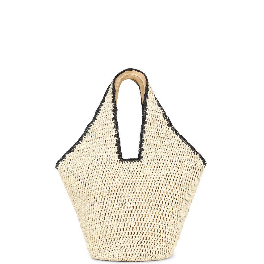 Kayla Natural and Black Tote-Nikki Beach-1000 Palms