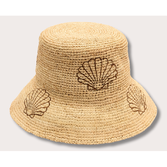 Seashell Straw Bucket Hat-Nikki Beach-1000 Palms